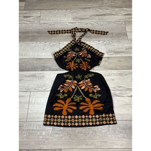 SHEIN black halter mini dress size S